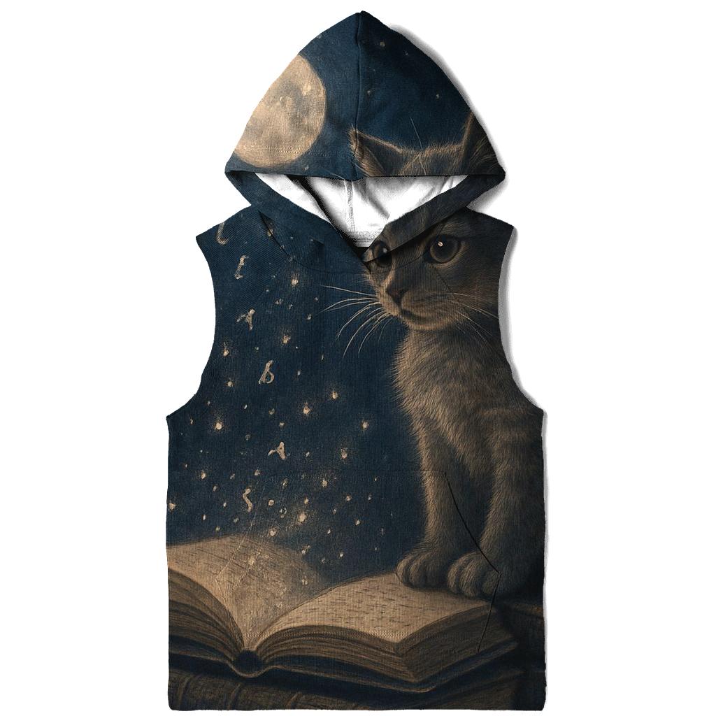 Moonlit Library Cat heavyweight hoodies