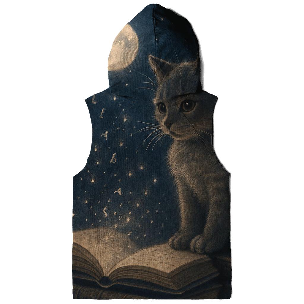 Moonlit Library Cat heavyweight hoodies