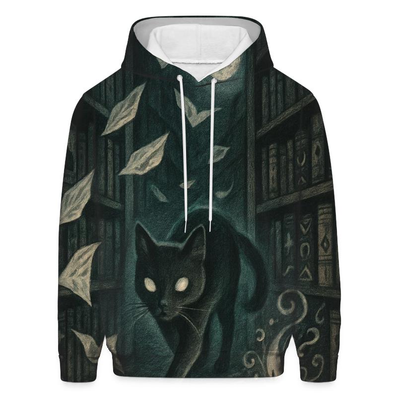 Phantom Library Cat graphic hoodies
