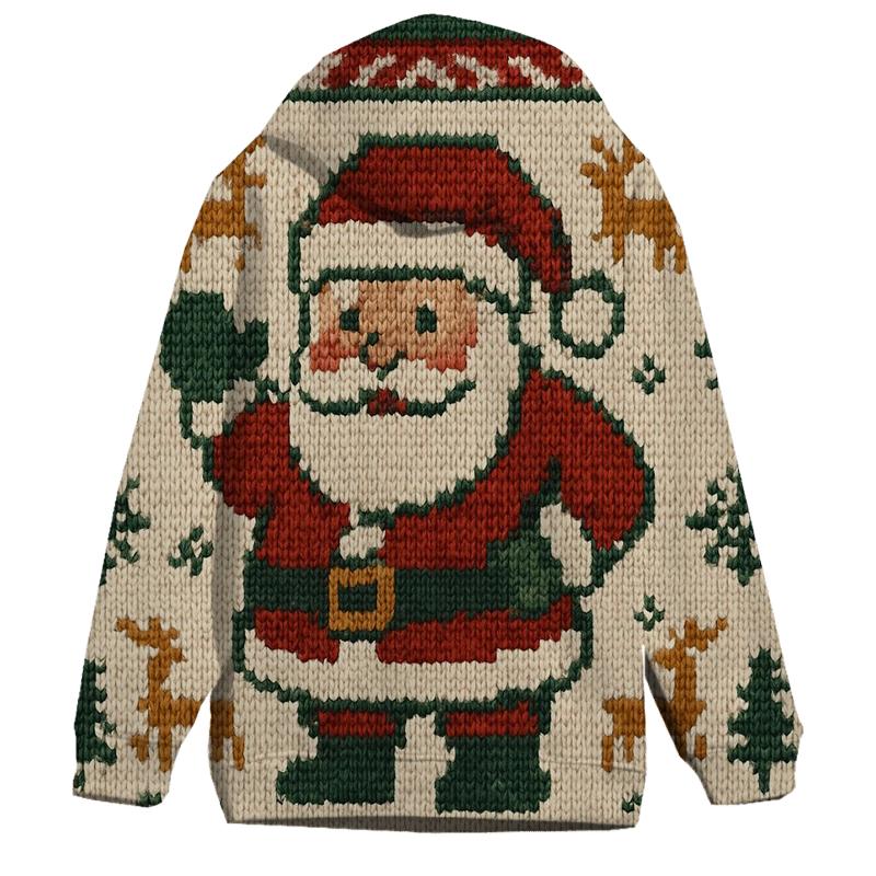 Pixel Patchwork Santa heavyweight hoodies