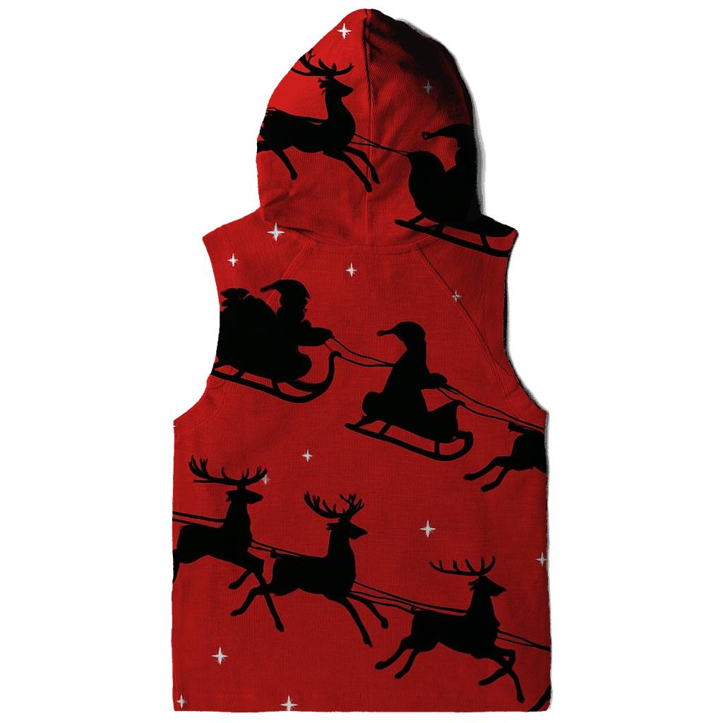 Santa Silhouette Progression On Crimson Background hoodie styles