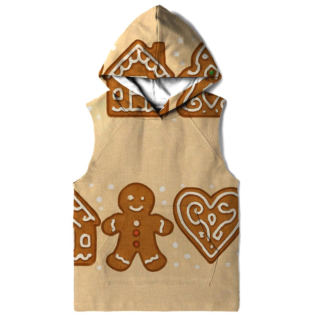 Gingerbread Motif Border On Warm Beige Background zip-up hoodies