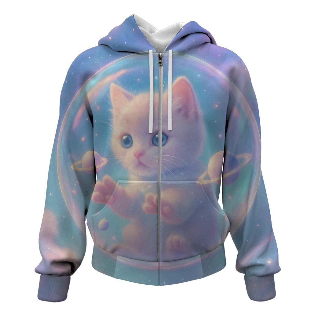Galactic Dreamer Kitten graphic hoodies