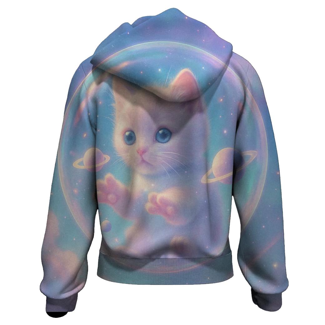 Galactic Dreamer Kitten graphic hoodies
