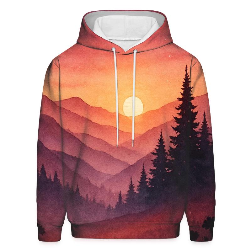 Maroon Dusk Overlook zip-up hoodies