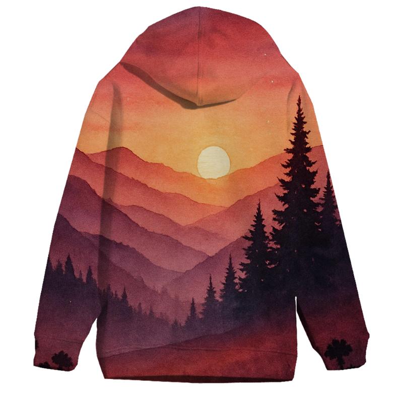Maroon Dusk Overlook zip-up hoodies