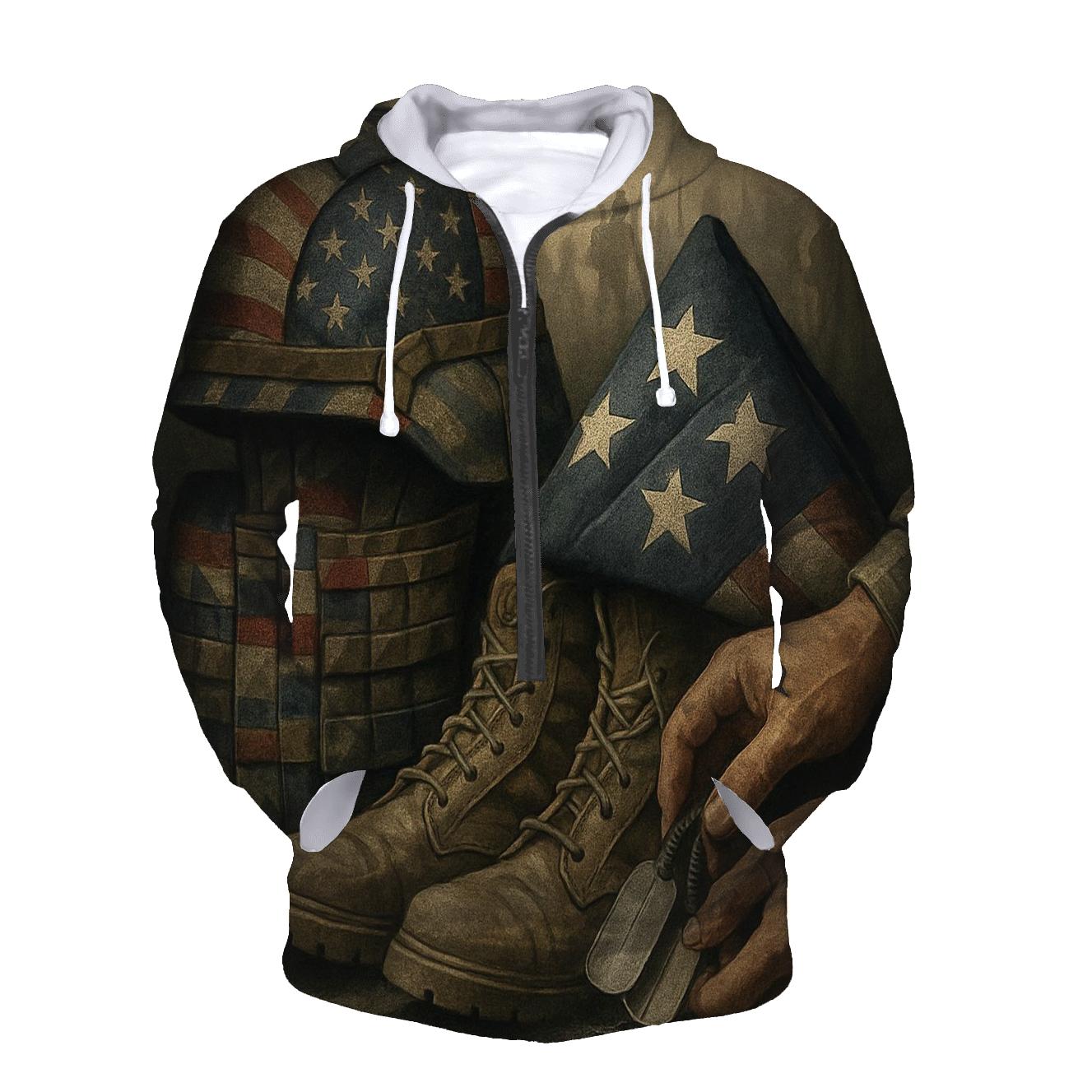 Embedded Honor Patchwork heavyweight hoodies