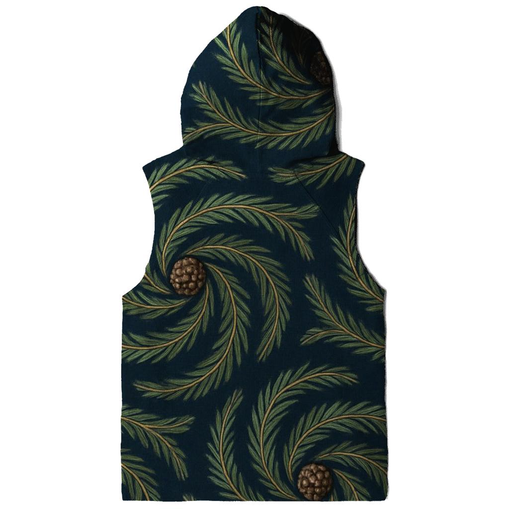 Evergreen Spiral Tessellation On Navy Blue Background hoodie designs