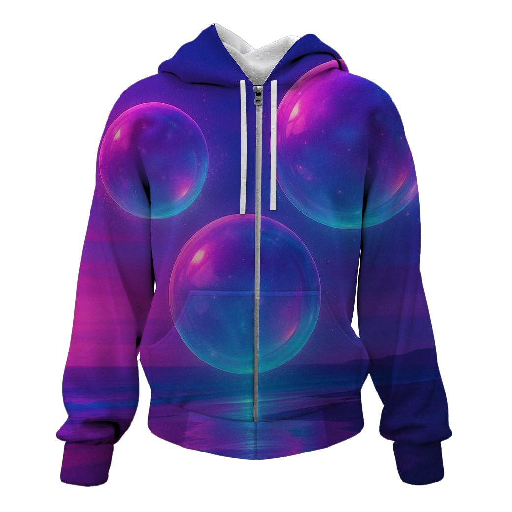 Vaporwave Coral Spheres premium hoodies