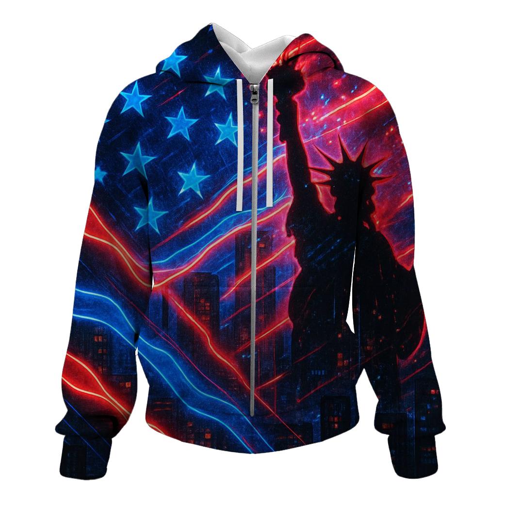 Liberty Neon Mosaic zip-up hoodies