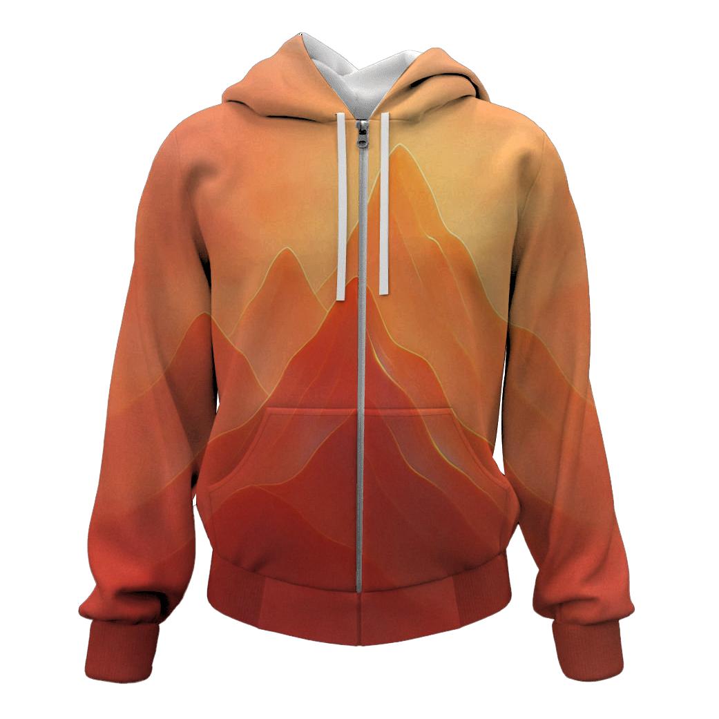Chromatic Mountain Veil embroidered hoodies
