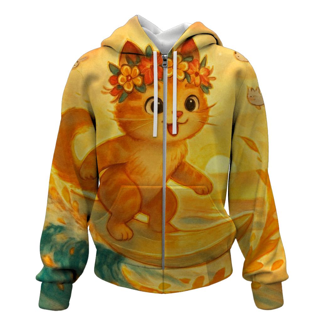 Surfboard Suncat printed hoodies