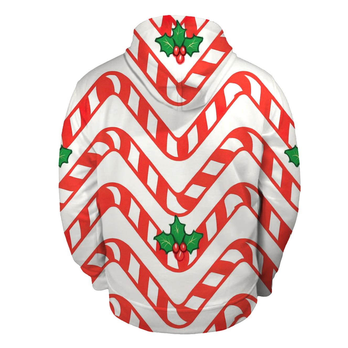 Candy Cane Chevron On Snow White Background hoodie styles