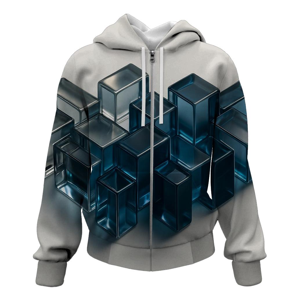 Glass Tide Geometry zip-up hoodies