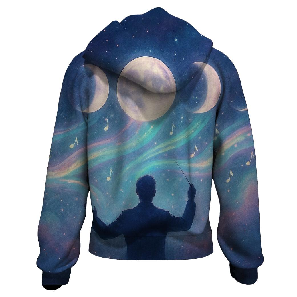 Moonphase Serenade graphic hoodies