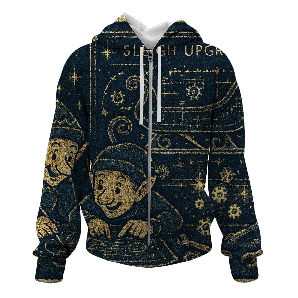 Elves Night Shift Blueprint embroidered hoodies