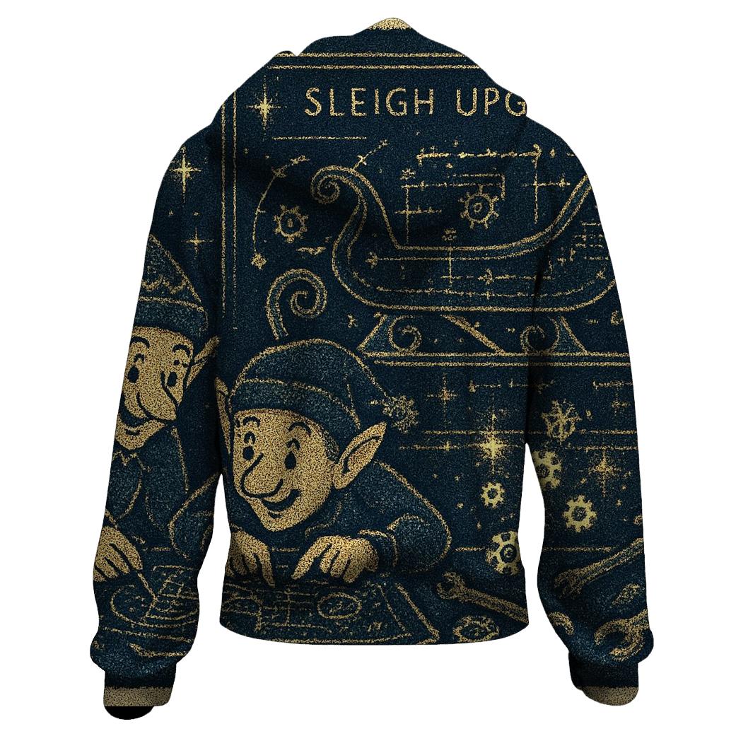 Elves Night Shift Blueprint embroidered hoodies