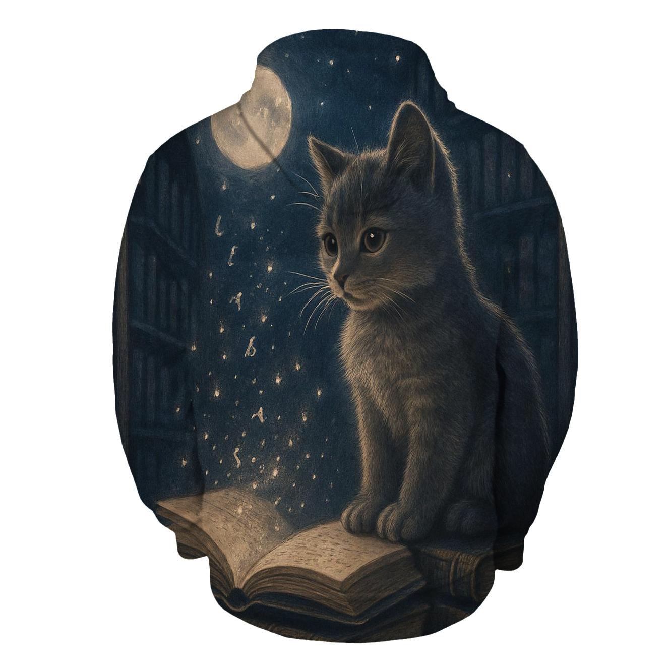Moonlit Library Cat premium hoodies