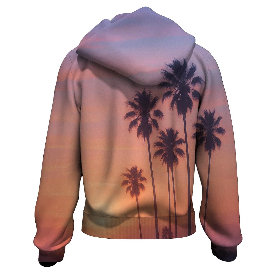 Peach Skyline Lullaby embroidered hoodies