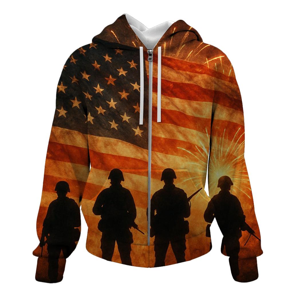 Veterans Sunset Silhouette hoodie trends