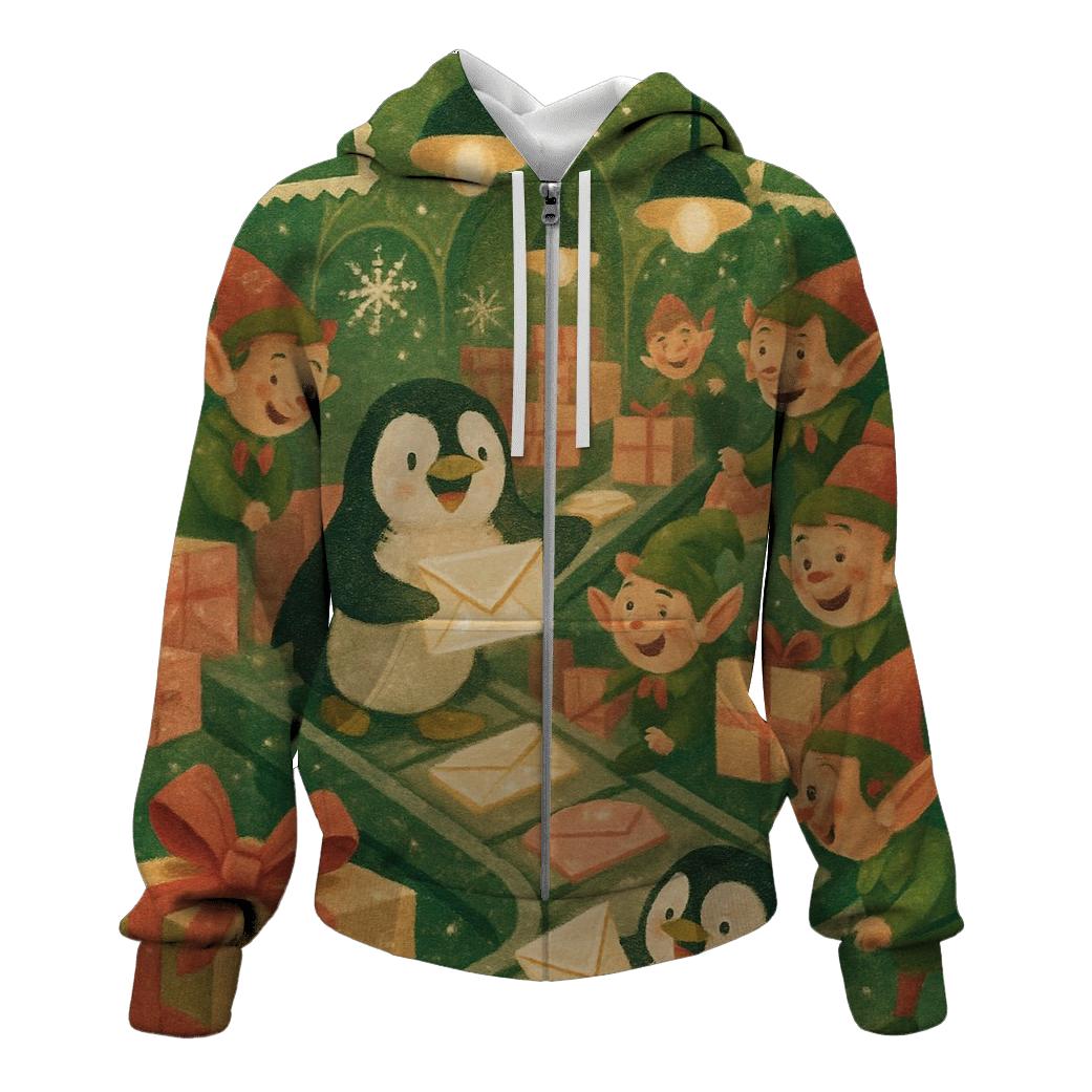 North Pole Post Office Rush printed hoodies