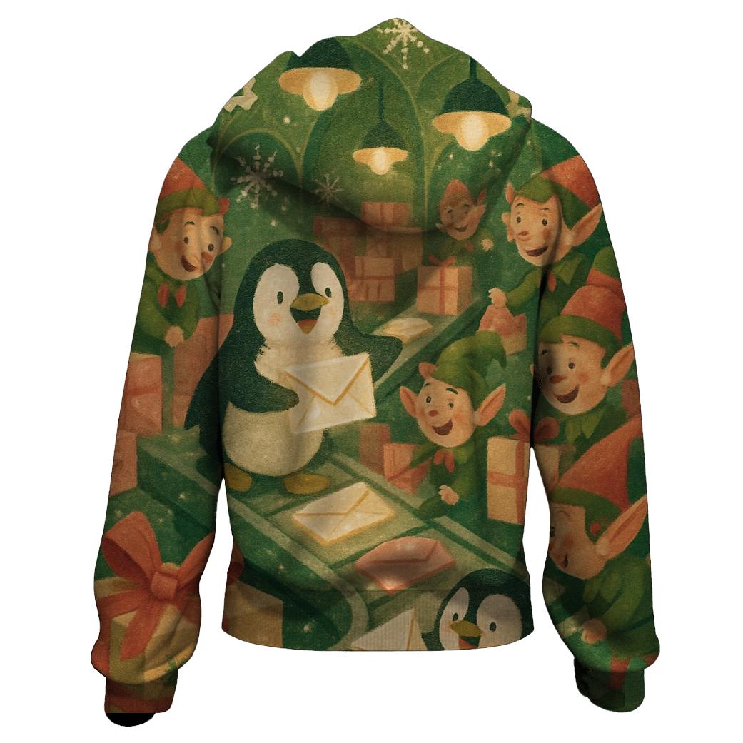 North Pole Post Office Rush printed hoodies