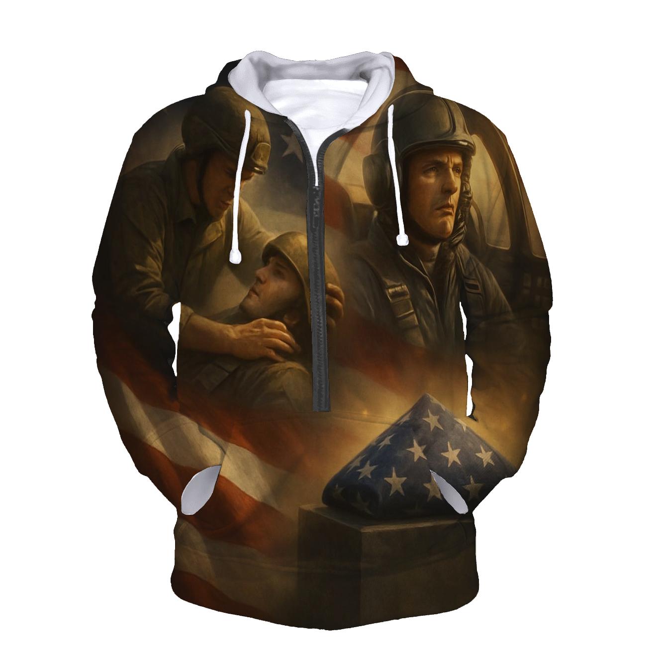 Echoes Of Freedom Patch zip-up hoodies