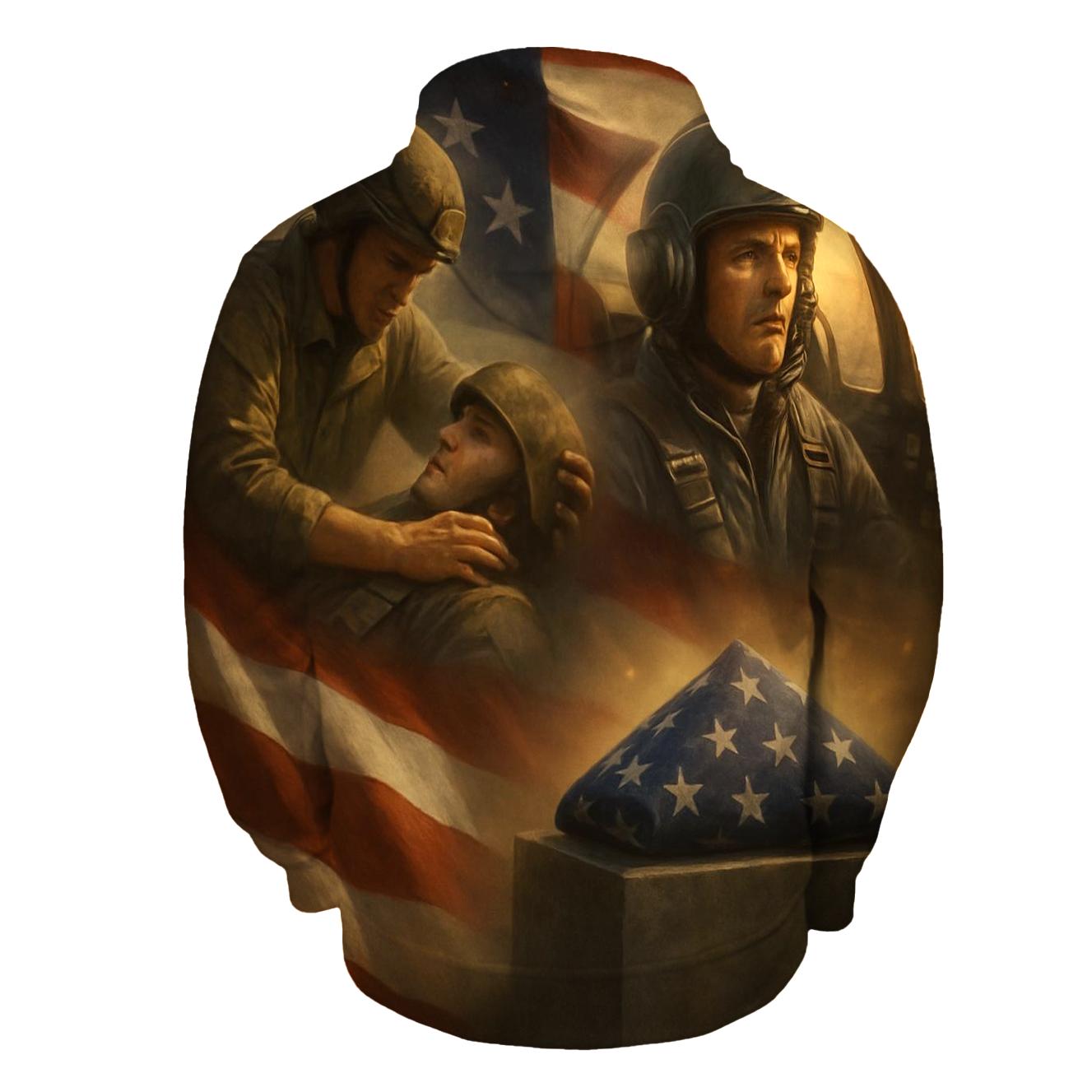 Echoes Of Freedom Patch zip-up hoodies