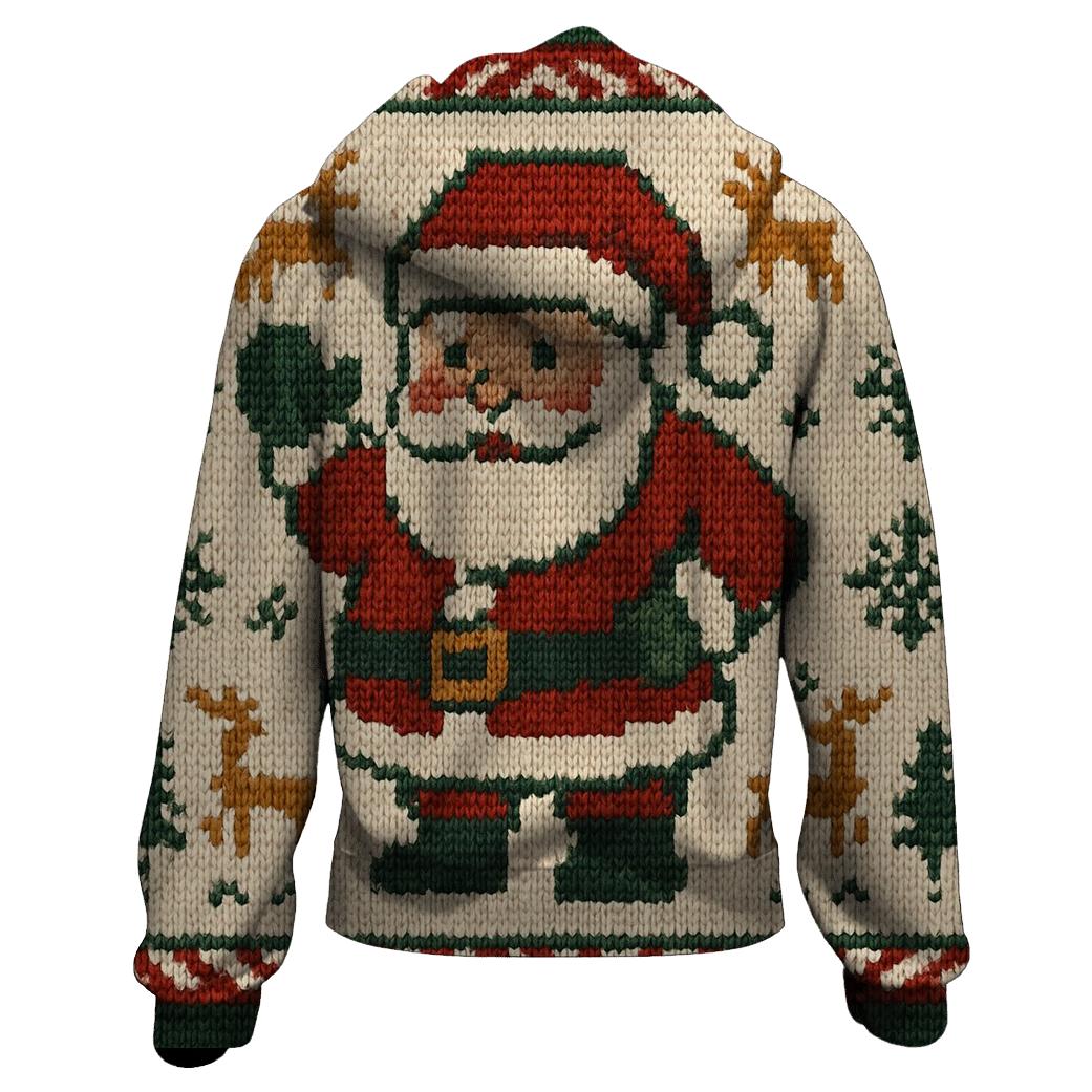 Pixel Patchwork Santa lightweight hoodies