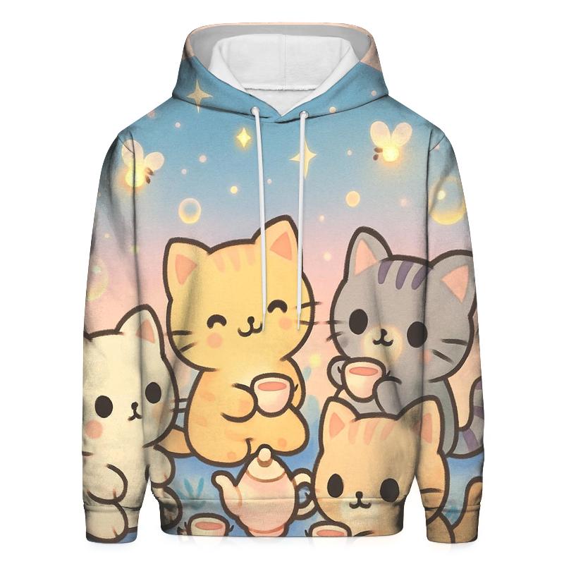 Starlight Tea Party Kittens zip-up hoodies