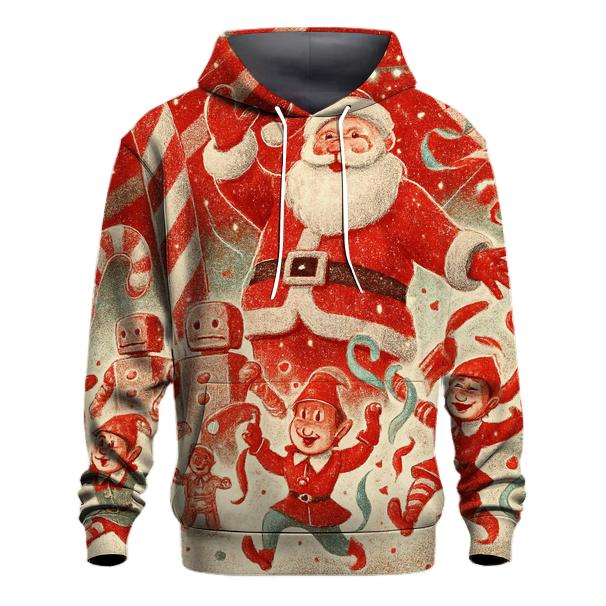 Santas Candy Workshop Parade printed hoodies