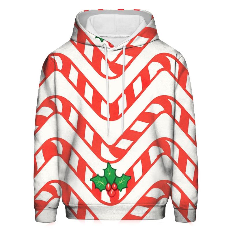 Candy Cane Chevron On Snow White Background lightweight hoodies
