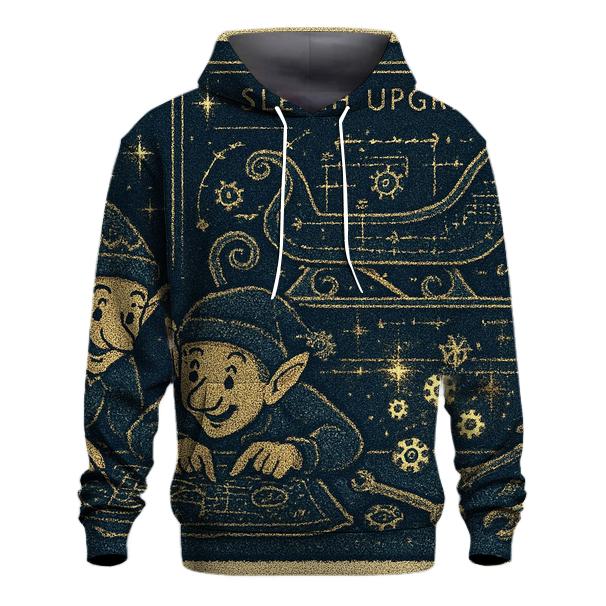 Elves Night Shift Blueprint printed hoodies