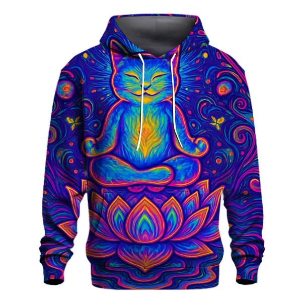 Psychedelic Lotus Cat zip-up hoodies