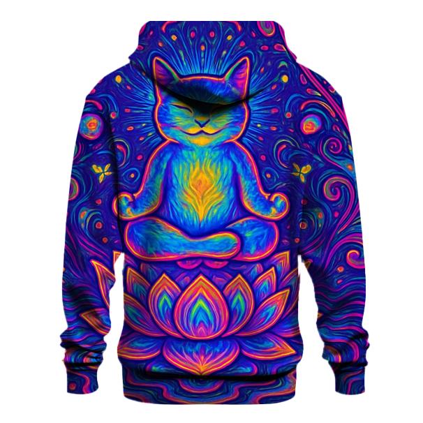 Psychedelic Lotus Cat zip-up hoodies