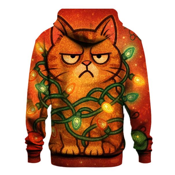Grumpy Cat In Tangle Lights heavyweight hoodies