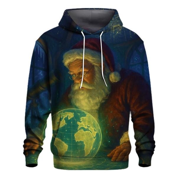 Midnight Mapmaker Santa heavyweight hoodies