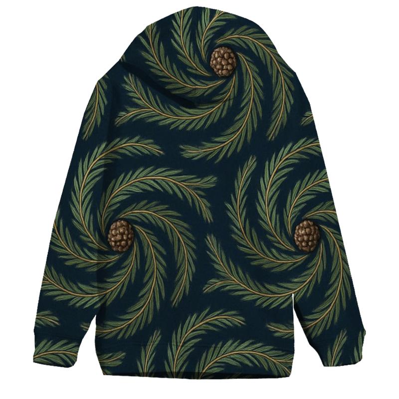Evergreen Spiral Tessellation On Navy Blue Background custom hoodies