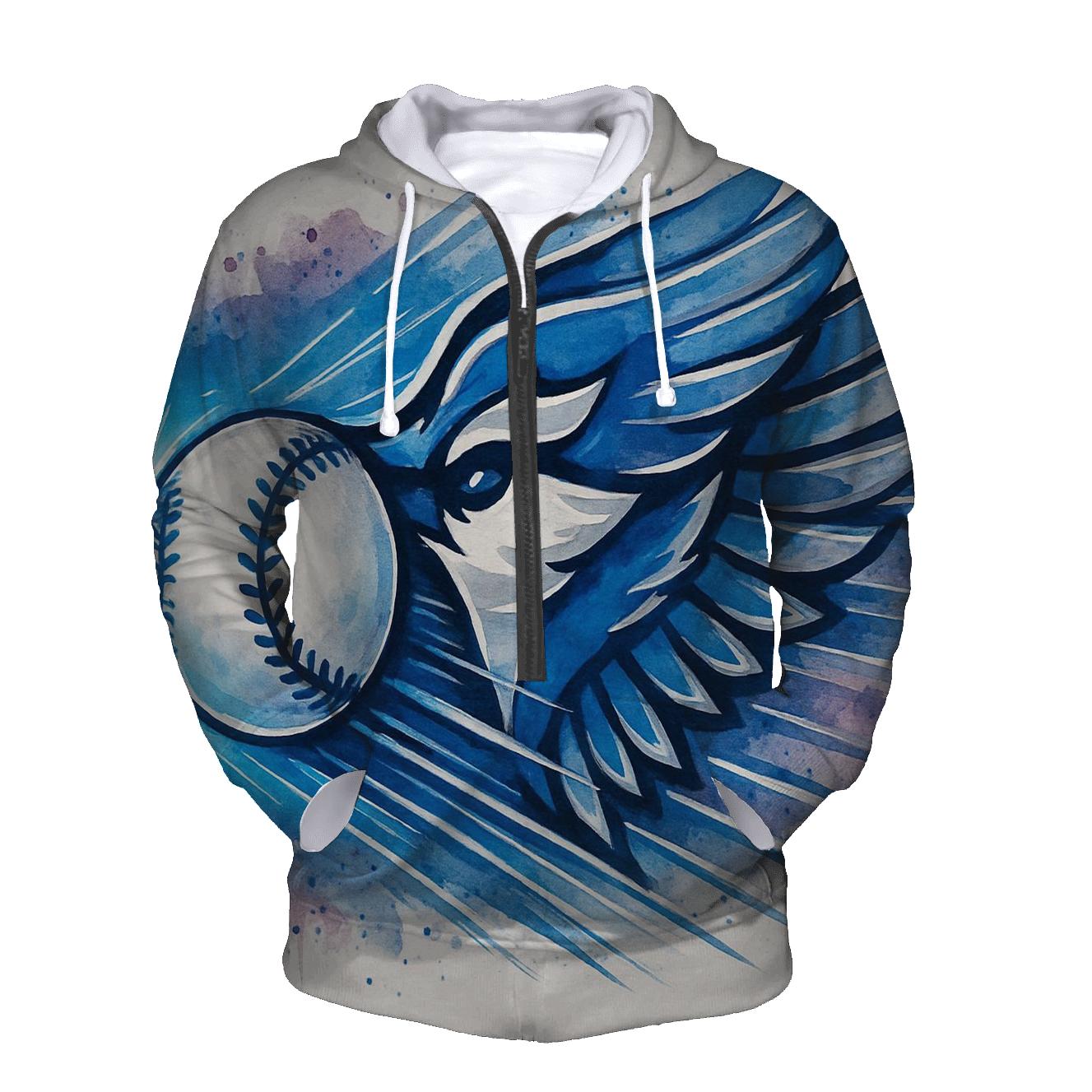 Feathered Fastball Blue Jays heavyweight hoodies