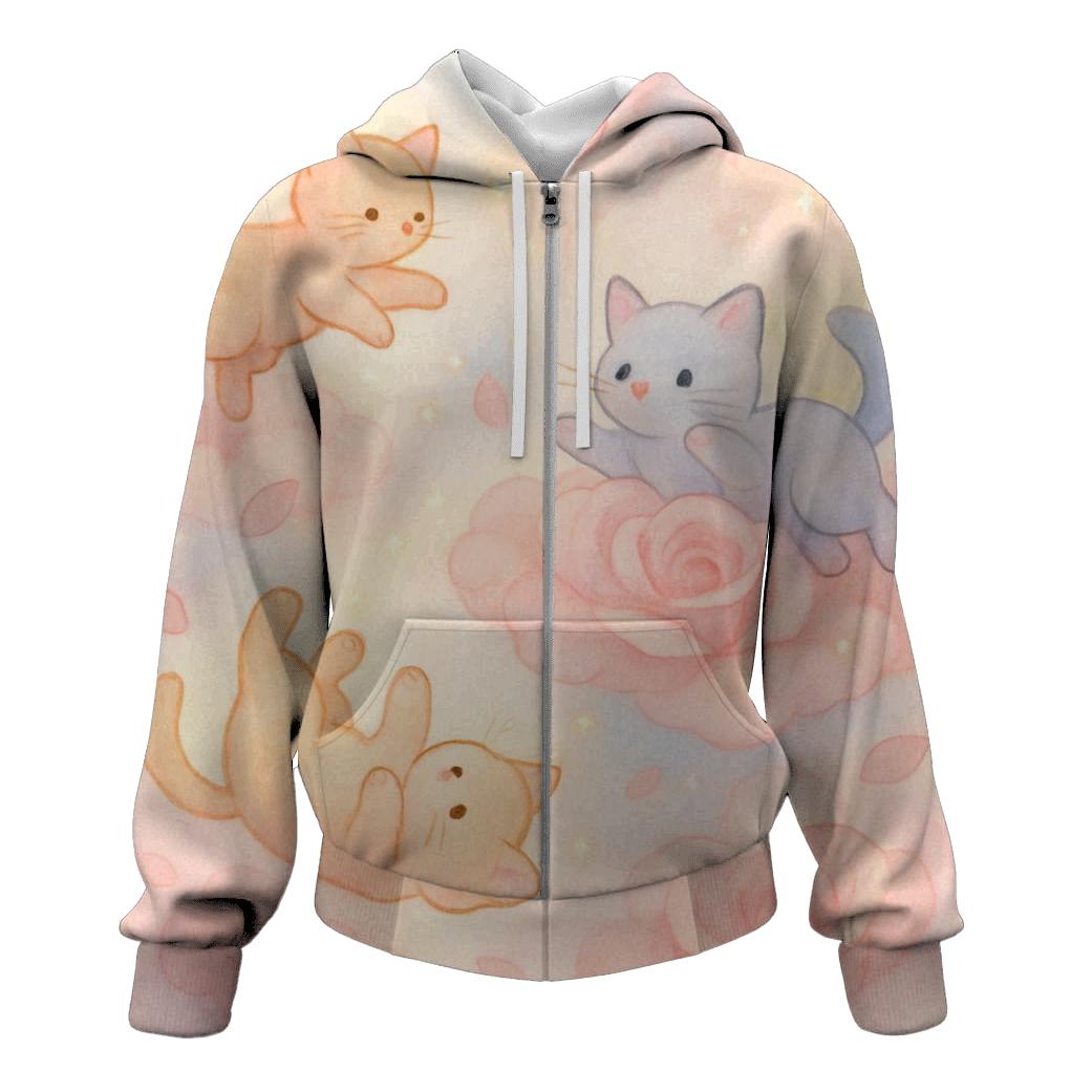 Petal Cloud Kittens hoodies fashion
