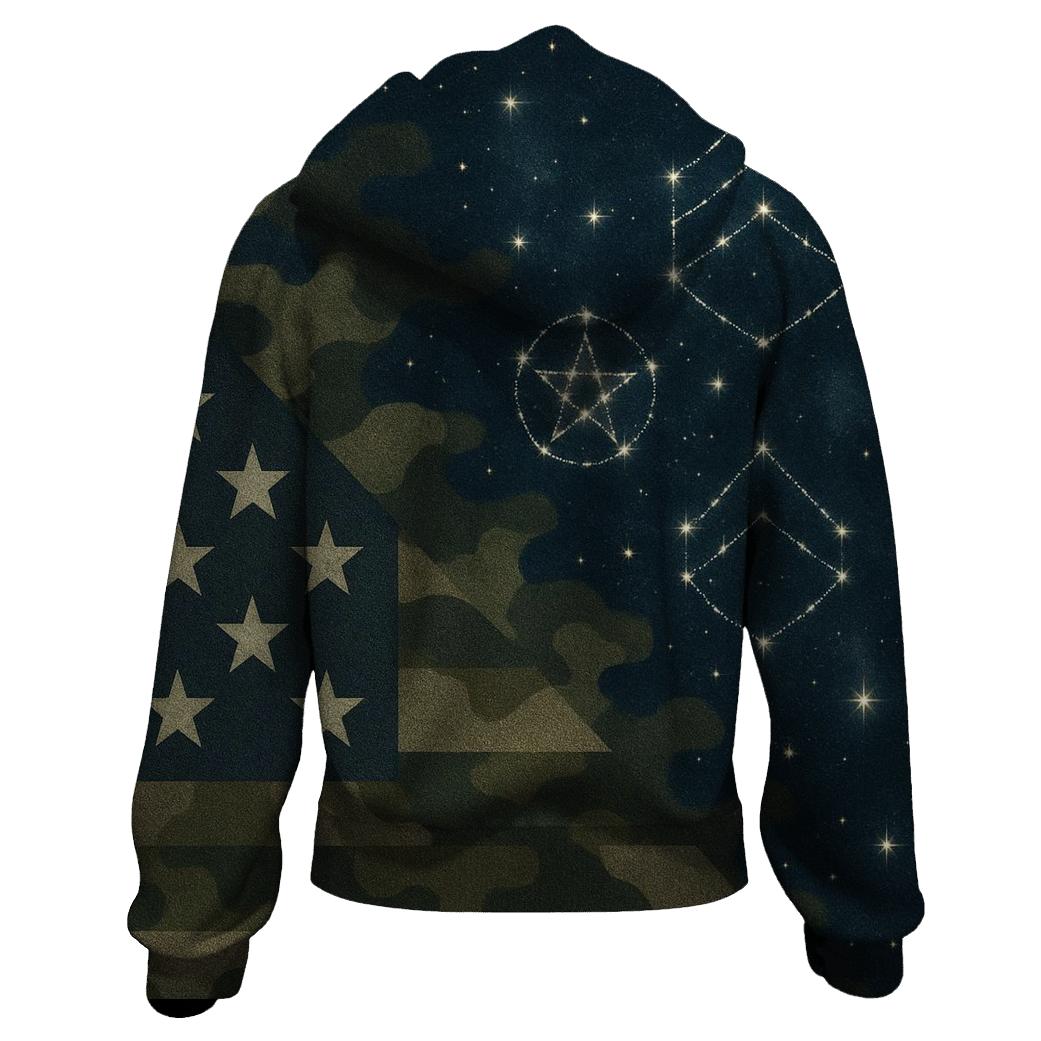Camouflage Constellation zip-up hoodies
