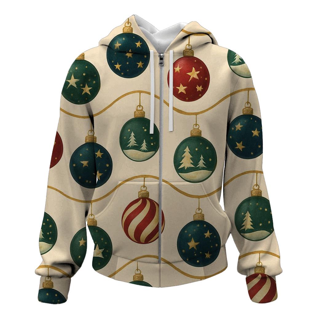 Christmas Ornament Wave On Ivory Background graphic hoodies