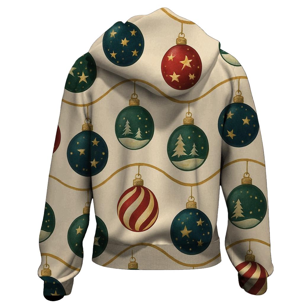 Christmas Ornament Wave On Ivory Background graphic hoodies