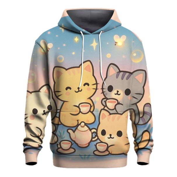 Starlight Tea Party Kittens zip-up hoodies