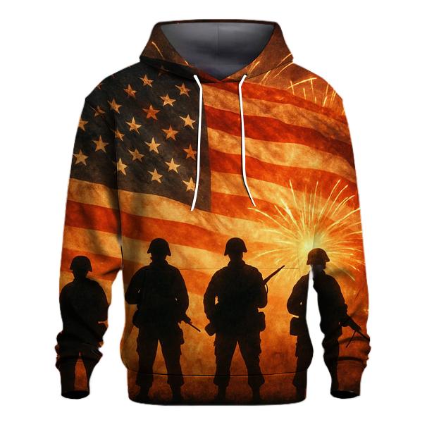Veterans Sunset Silhouette zip-up hoodies