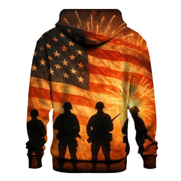 Veterans Sunset Silhouette zip-up hoodies