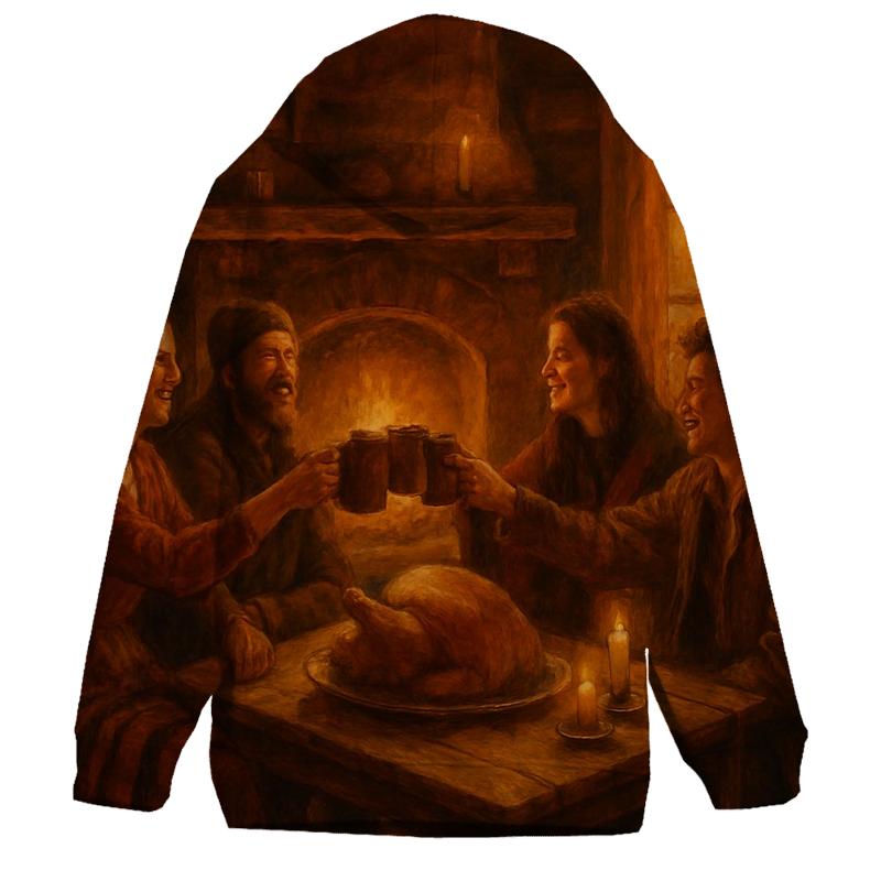Cozy Cabin Thanksgiving Hearth custom hoodies