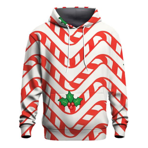 Candy Cane Chevron On Snow White Background hoodie styles