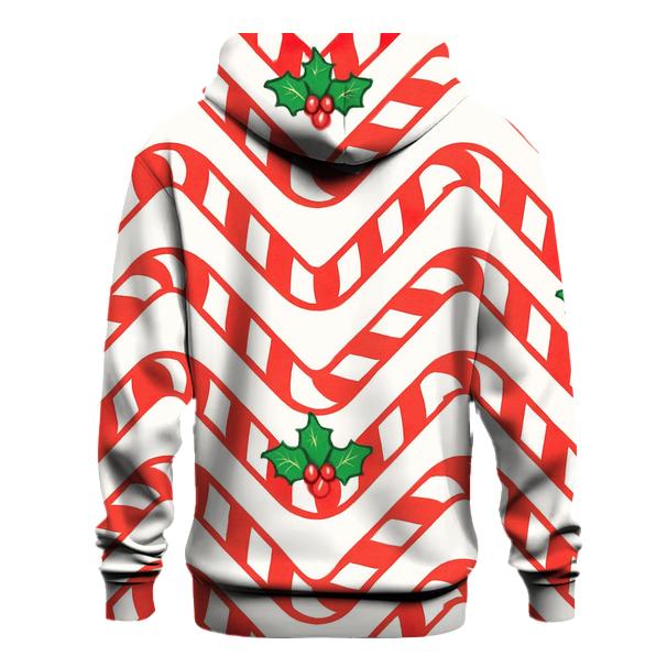 Candy Cane Chevron On Snow White Background hoodie styles