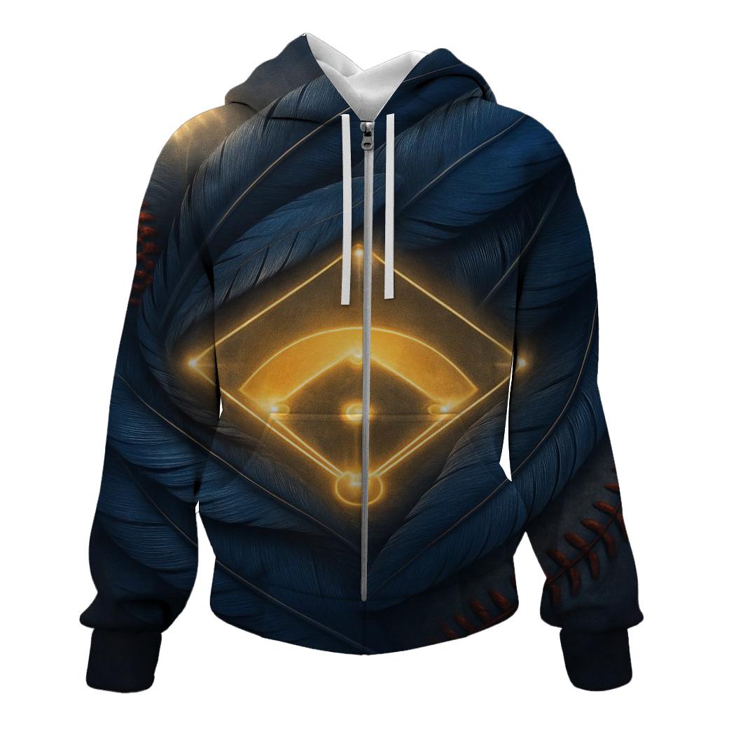 Feathered Diamond With Blue Jays printed hoodies